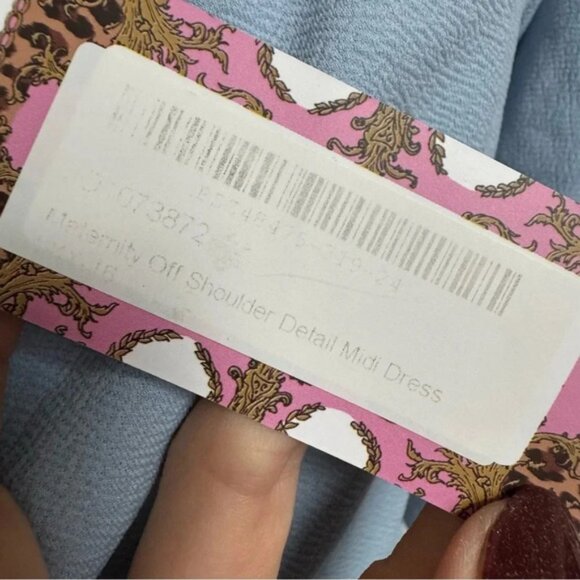 NWT Elegant Light Blue Off Shoulder Maternity Dress 12 - Picture 6 of 6